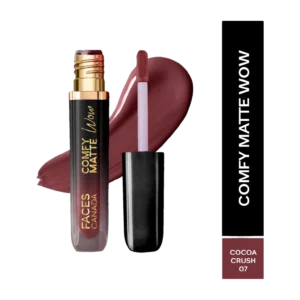 FACES CANADA Comfy Matte Wow Liquid Lipstick | Long Lasting | Waterproof (Cocoa Crush 07, 3.8 ml)