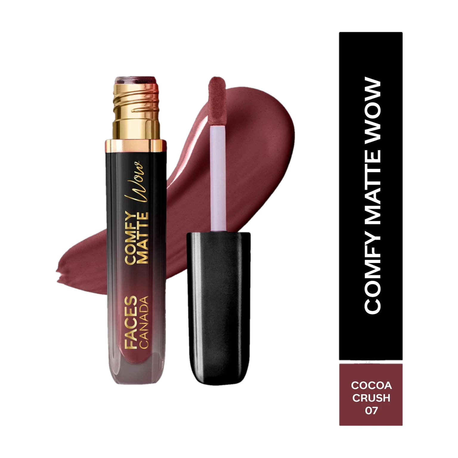 FACES CANADA Comfy Matte Wow Liquid Lipstick | Long Lasting | Waterproof (Cocoa Crush 07, 3.8 ml)